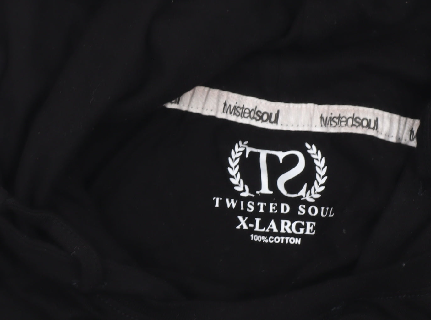 Twisted Soul Men’s Black XL Pullover Hoodie Cotton Logo