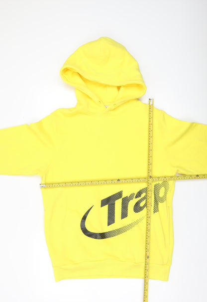 Trapstar Men’s Yellow Pullover Hoodie Medium Graphic Logo Urban Streetwear