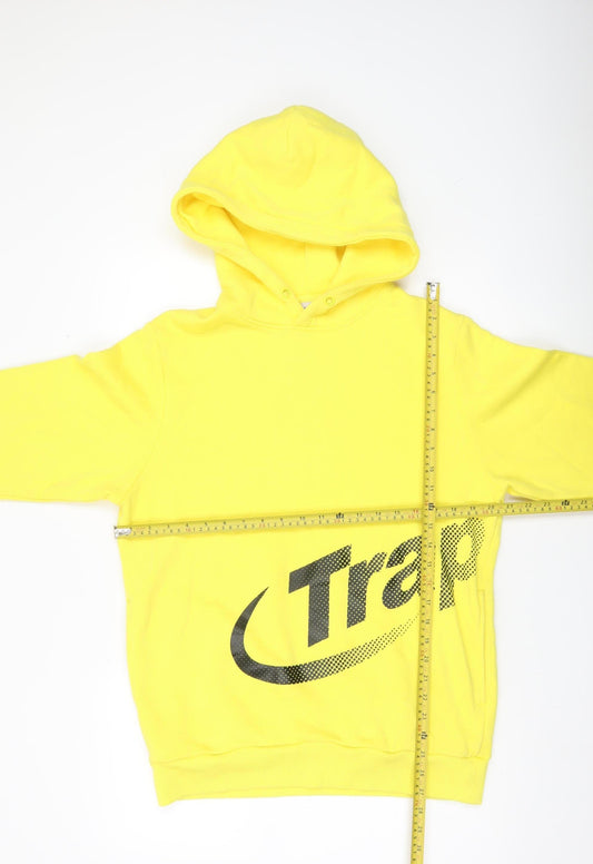 Trapstar Men’s Yellow Pullover Hoodie Medium Graphic Logo Urban Streetwear