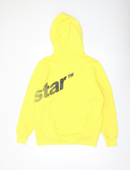 Trapstar Men’s Yellow Pullover Hoodie Medium Graphic Logo Urban Streetwear