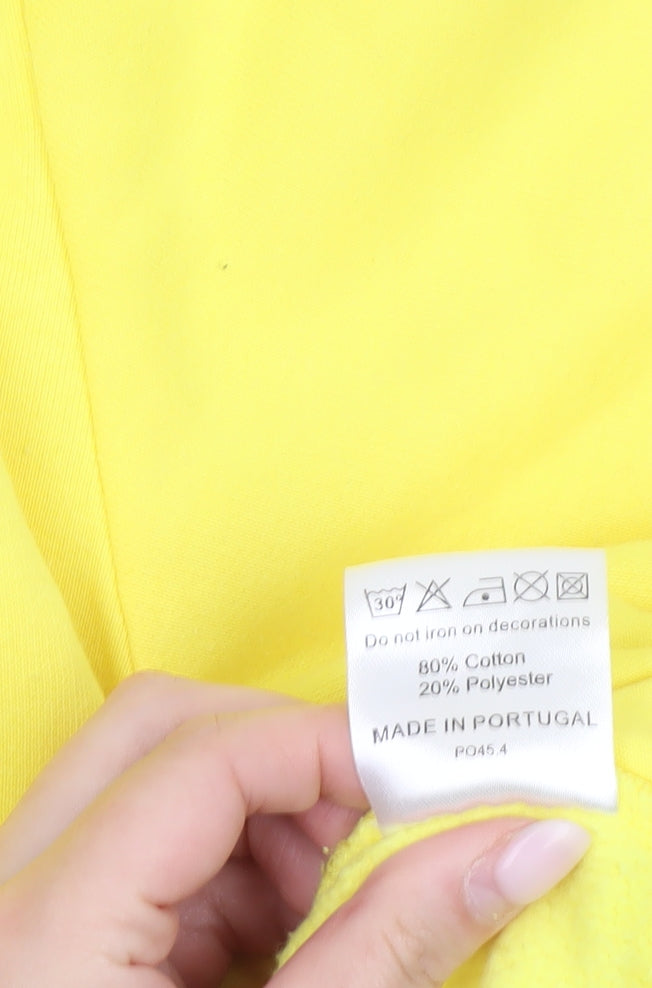 Trapstar Men’s Yellow Pullover Hoodie Medium Graphic Logo Urban Streetwear