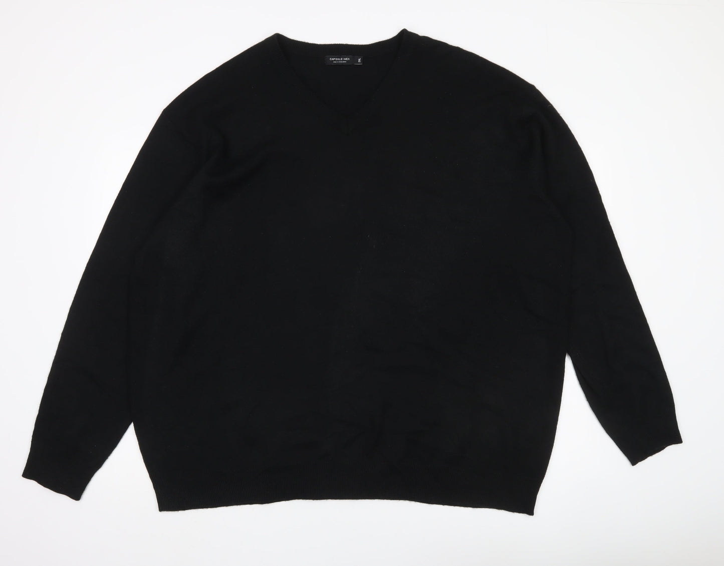 Capsule Men’s Black 2XL V-Neck Pullover Jumper Knitwear