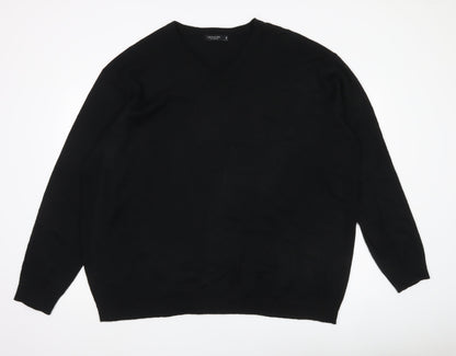 Capsule Men’s Black 2XL V-Neck Pullover Jumper Knitwear