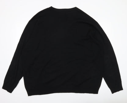 Capsule Men’s Black 2XL V-Neck Pullover Jumper Knitwear