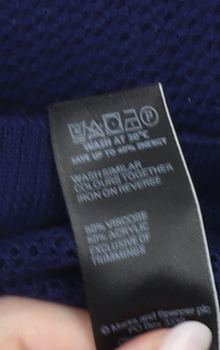 Womens UK Size 10 Marks and Spencer Blue Pullover Jumper