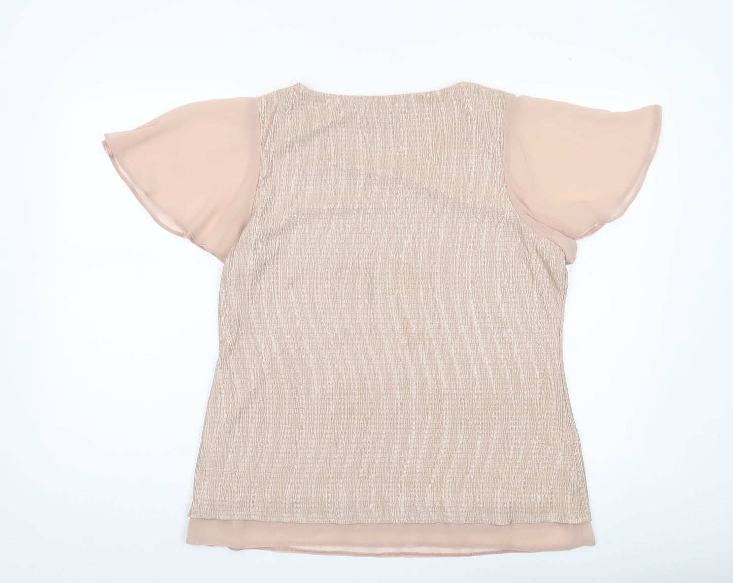 Womens UK Size 16 M&Co Beige Basic Blouse