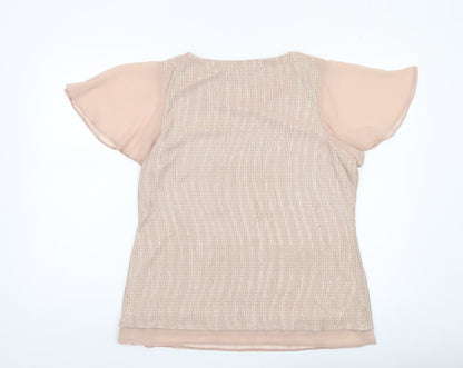 Womens UK Size 16 M&Co Beige Basic Blouse