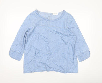 Womens UK Size 12 Thought Blue Basic Blouse