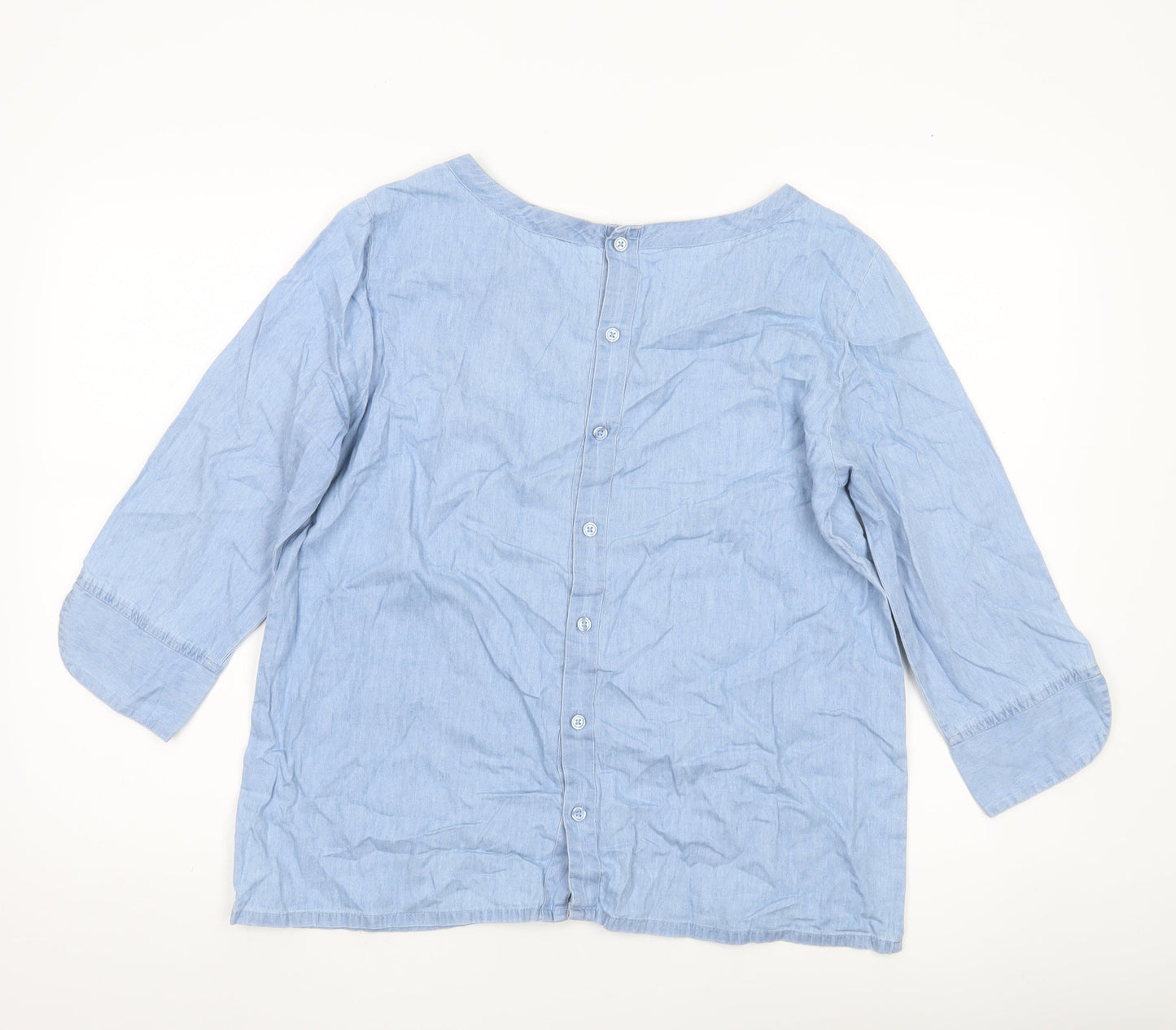 Womens UK Size 12 Thought Blue Basic Blouse