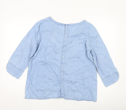 Womens UK Size 12 Thought Blue Basic Blouse
