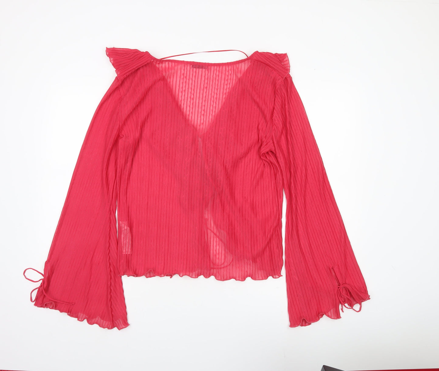 Womens UK Size L Zara Red Wrap Blouse