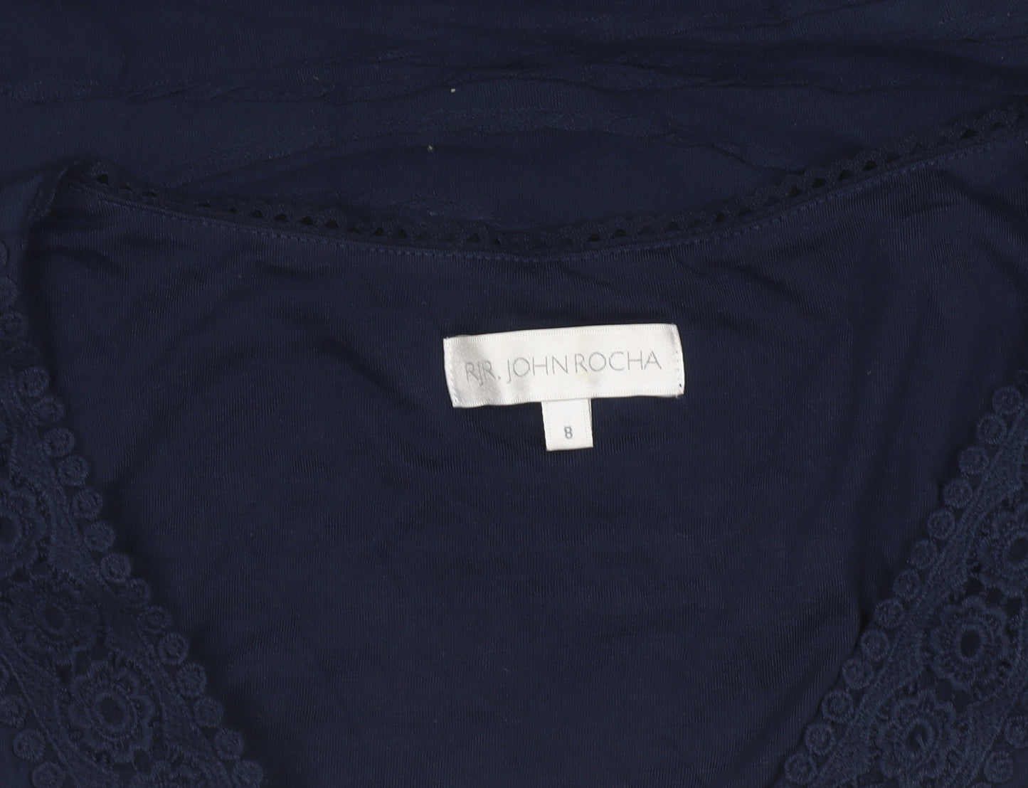 John Rocha Women’s Blue Size 8 A-Line Sleeveless V-Neck Dress