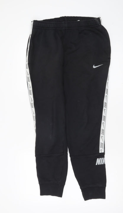 Nike Men's Black Joggers Size S Cotton Blend Tapered Sweatpants