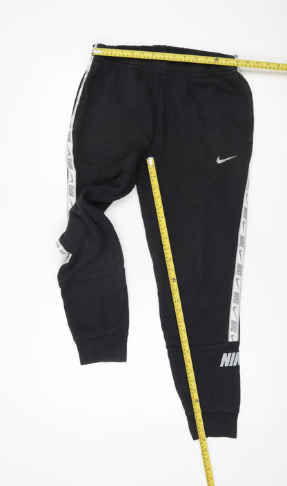 Nike Men's Black Joggers Size S Cotton Blend Tapered Sweatpants