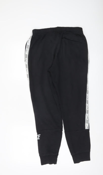 Nike Men's Black Joggers Size S Cotton Blend Tapered Sweatpants