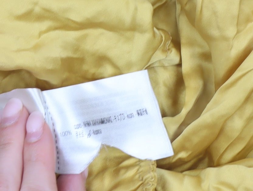 Womens UK Size L Zara Relaxed Fit CasualTravelParty/Cocktail Yellow Trousers
