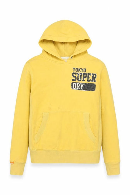 Mens UK Size M Superdry Yellow Pullover Hoodie
