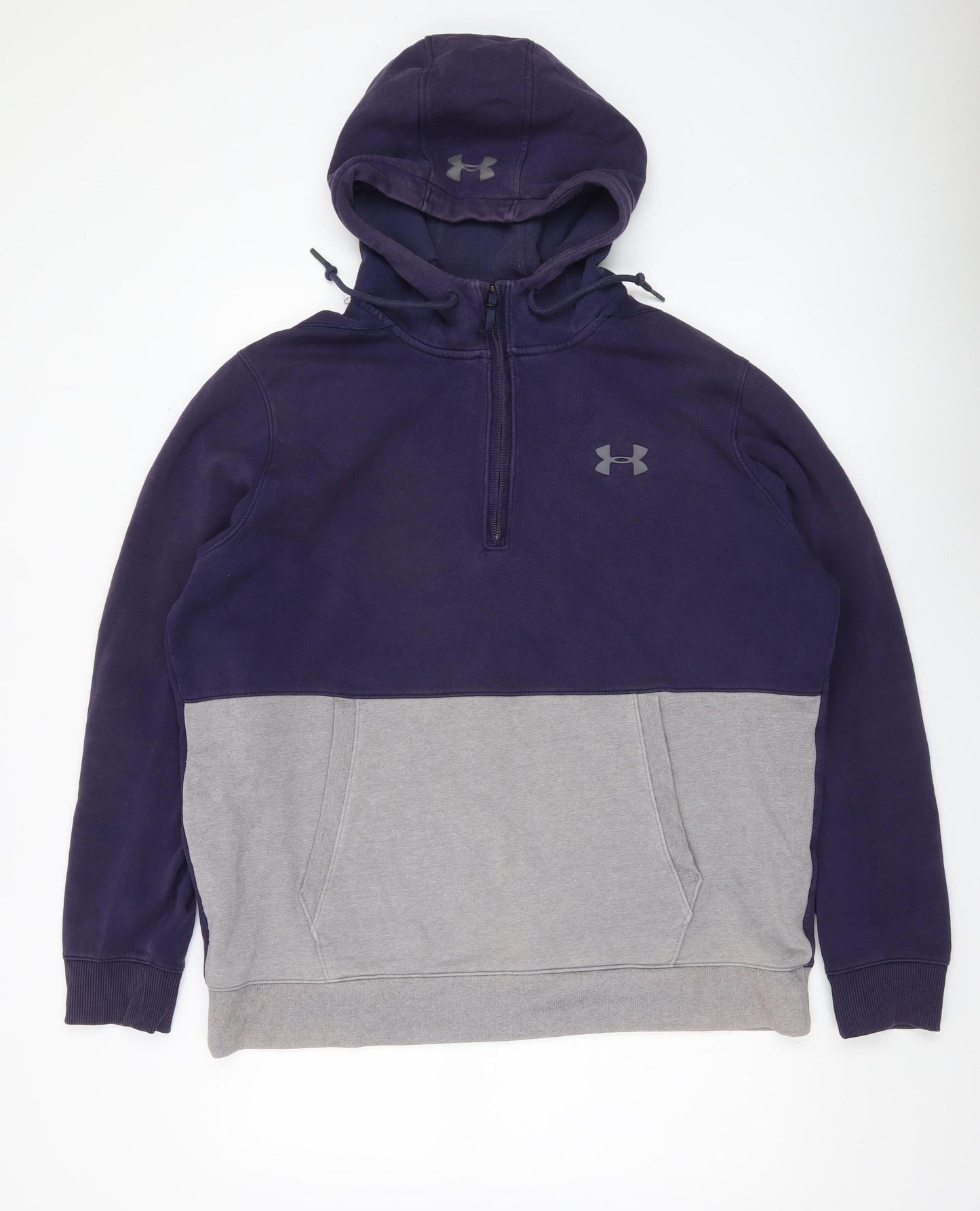 Under Armour Men’s XL Blue Grey 1/2 Zip Hoodie Fleece Slim Fit
