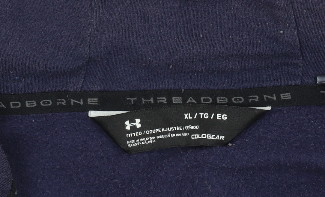 Under Armour Men’s XL Blue Grey 1/2 Zip Hoodie Fleece Slim Fit