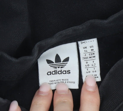 Adidas Womens Black Sweatshirt Size 14 Pullover Logo Casual