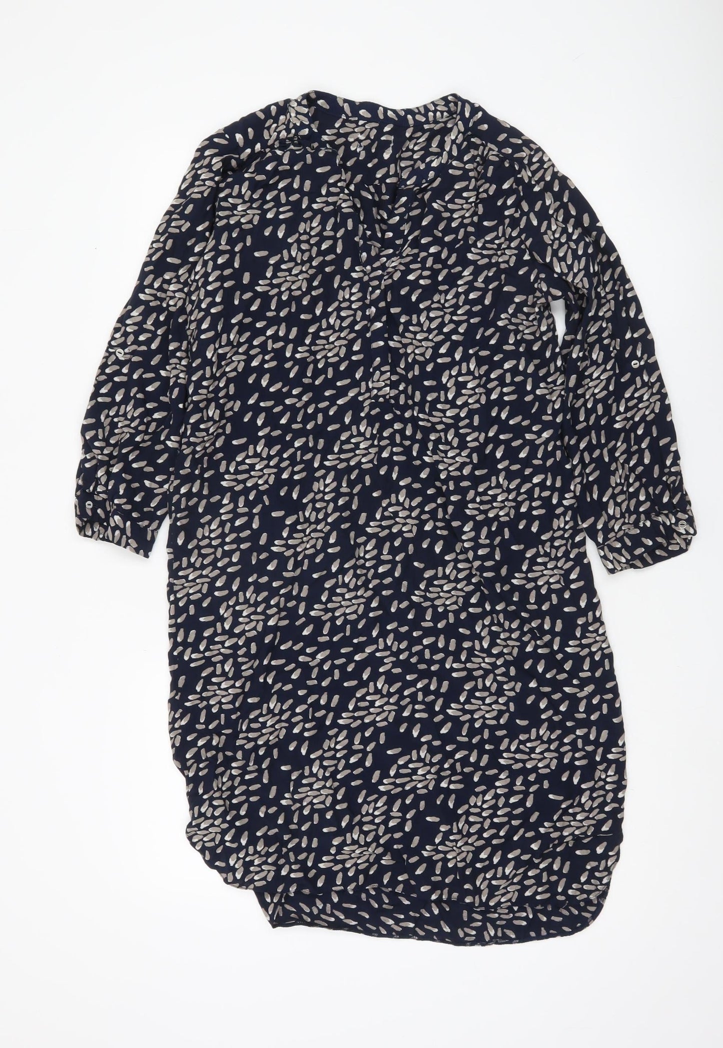 Apricot Women’s Blue Geometric Shift Dress UK 12 Long Sleeve