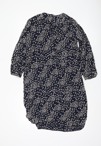 Apricot Women’s Blue Geometric Shift Dress UK 12 Long Sleeve