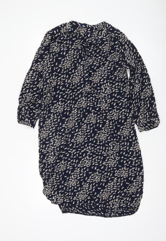 Apricot Women’s Blue Geometric Shift Dress UK 12 Long Sleeve