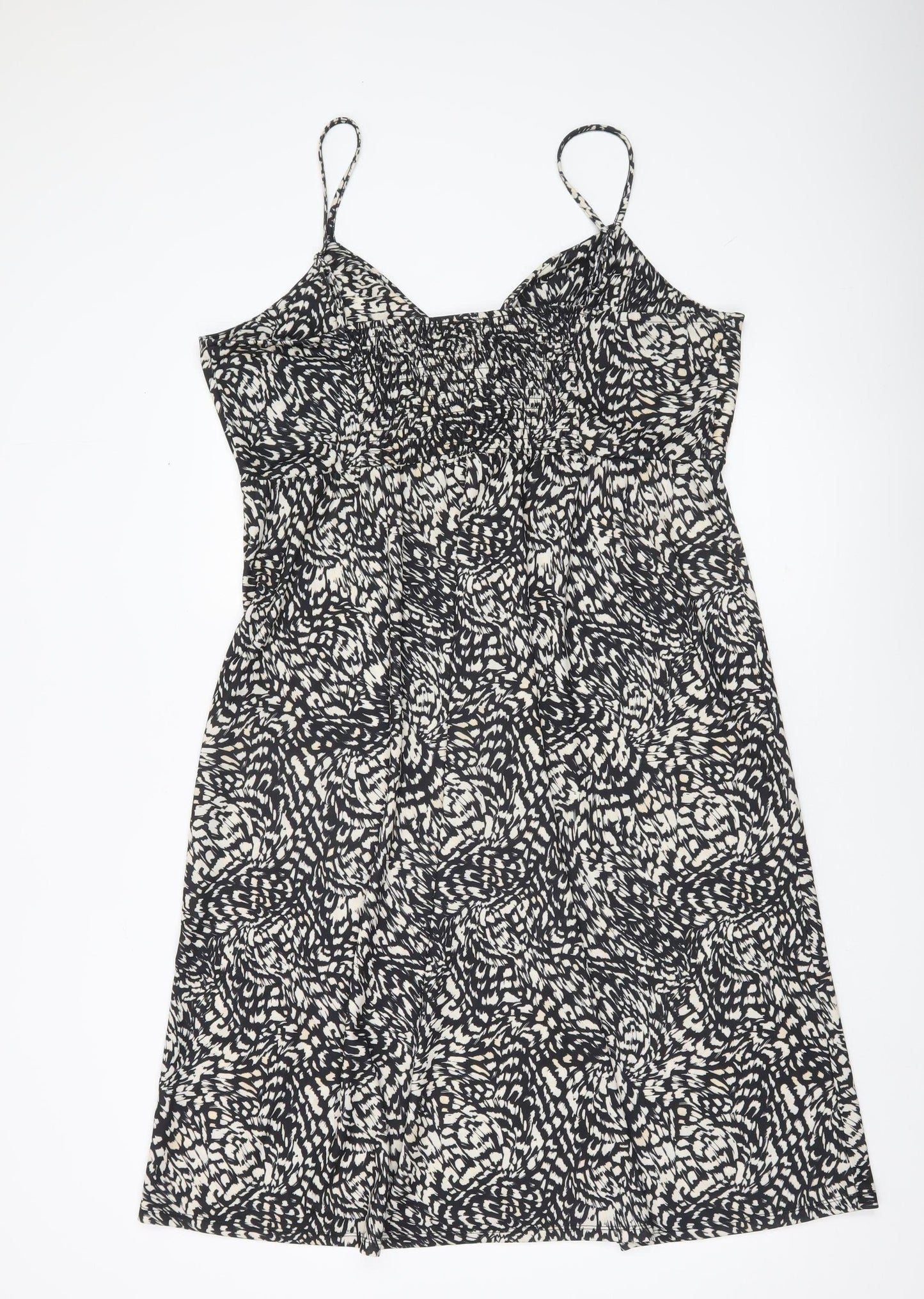 H&M Women’s Black XL Slip Dress Knee Length Summer V-Neck