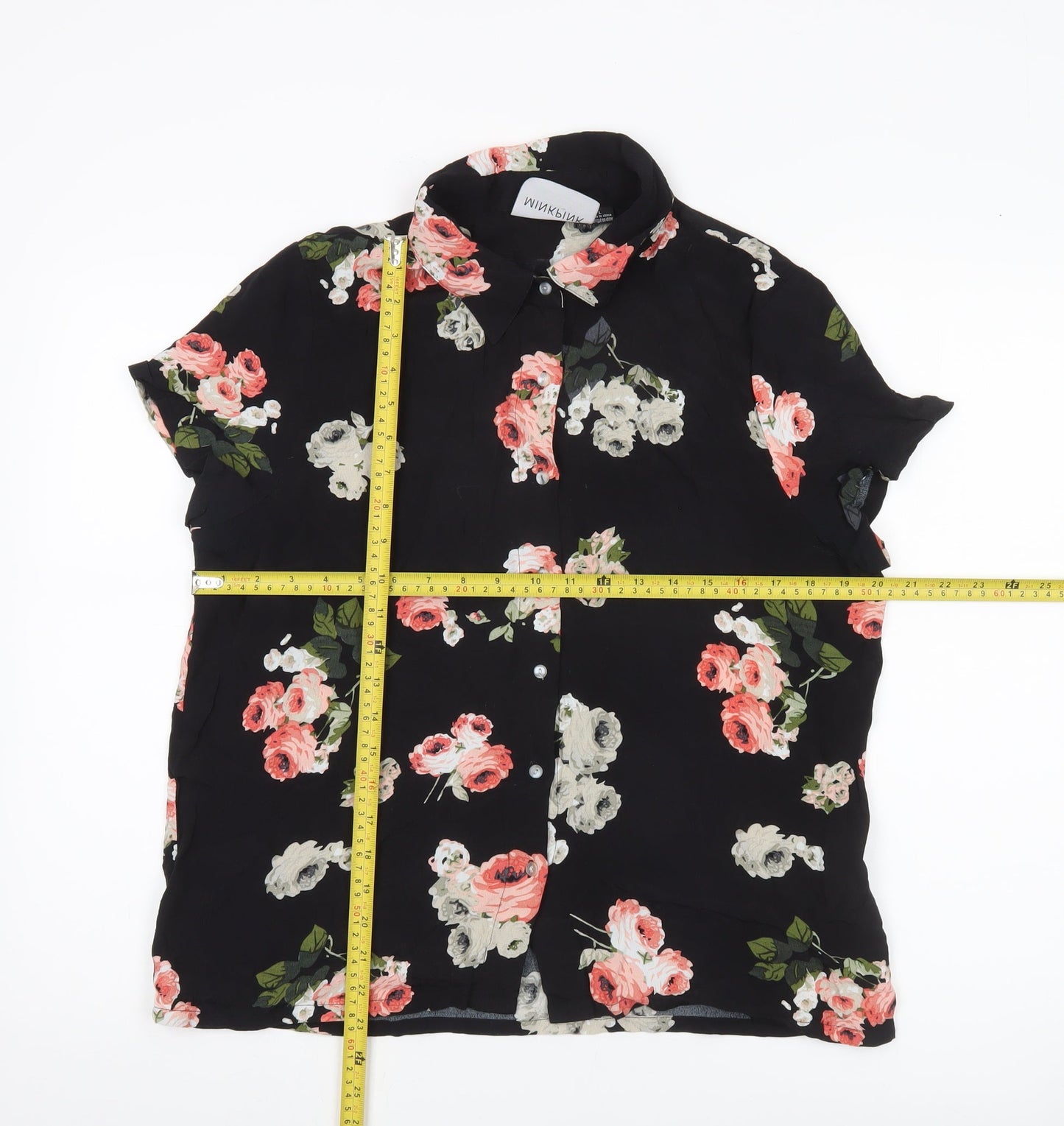 Womens UK Size L MINKPINK Black Classic Button-Up