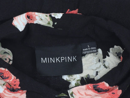 Womens UK Size L MINKPINK Black Classic Button-Up