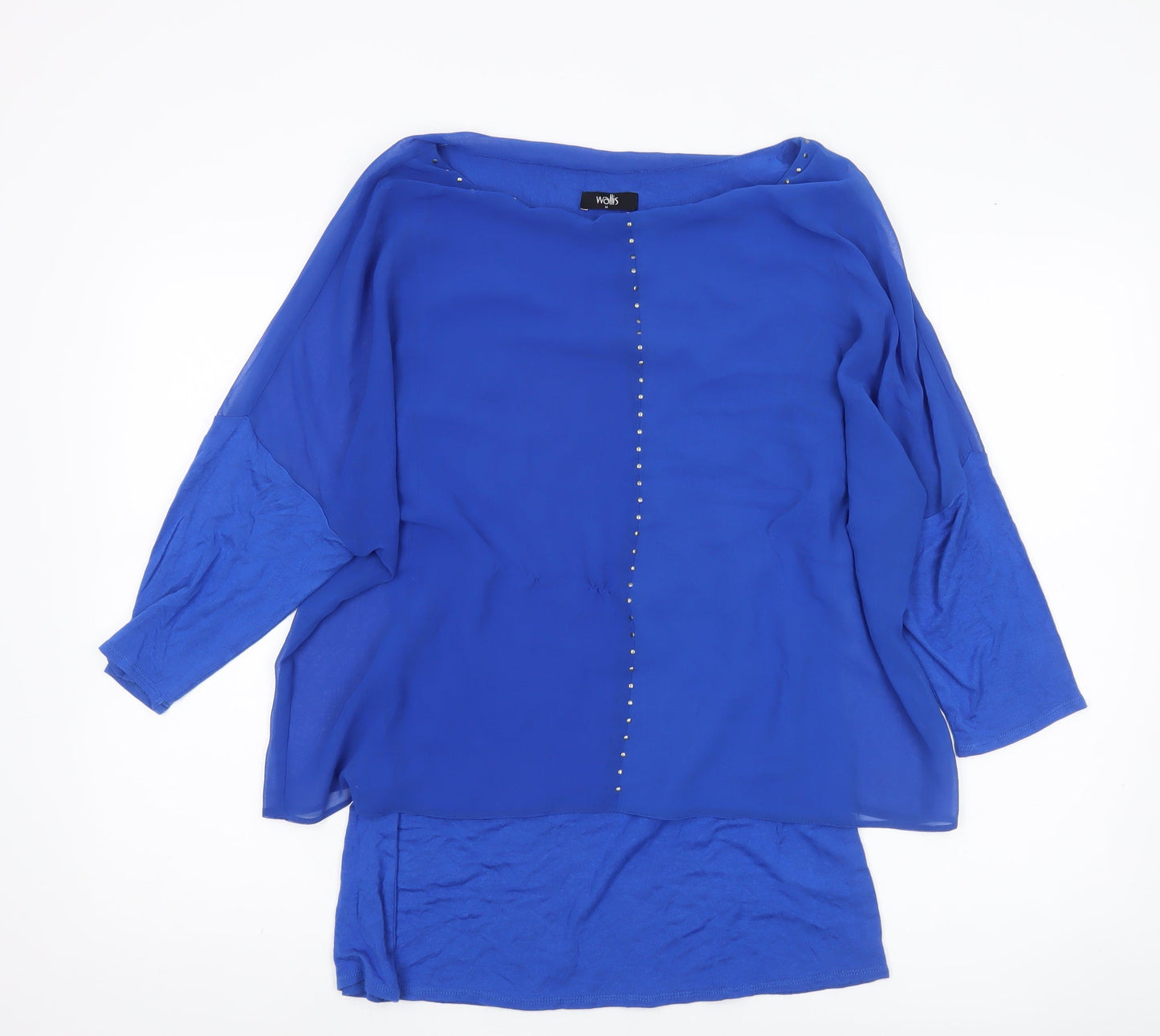 Womens UK Size M Wallis Blue Tunic Blouse