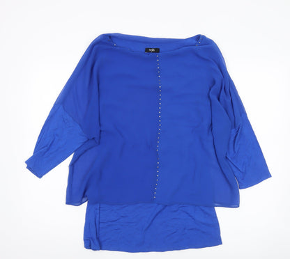 Womens UK Size M Wallis Blue Tunic Blouse