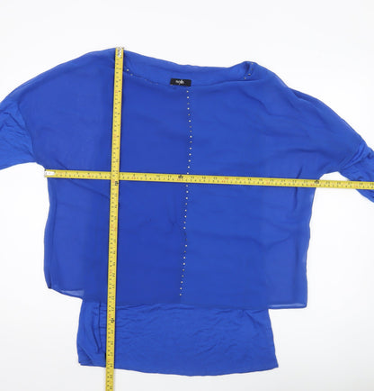 Womens UK Size M Wallis Blue Tunic Blouse