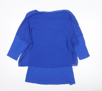 Womens UK Size M Wallis Blue Tunic Blouse