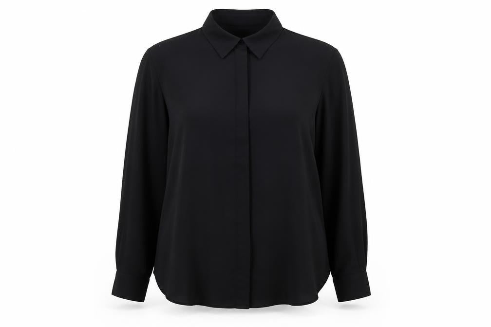 Womens UK Size 14 MNG Black Basic Blouse