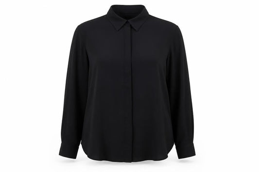 Womens UK Size 14 MNG Black Basic Blouse