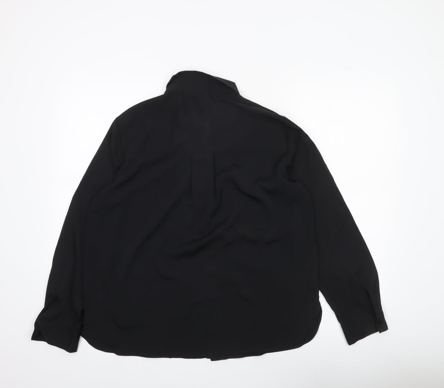 Womens UK Size 14 MNG Black Basic Blouse
