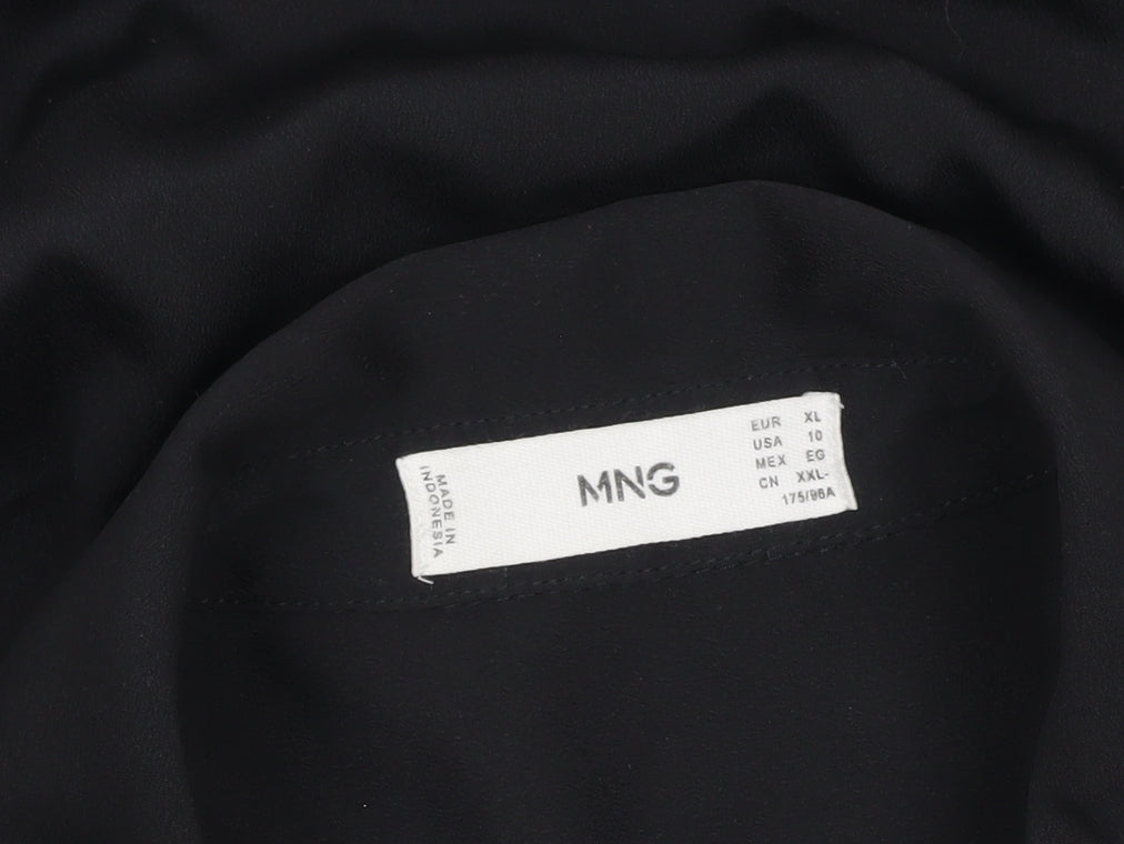 Womens UK Size 14 MNG Black Basic Blouse