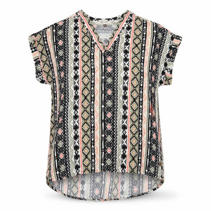 Eight2Nine Women’s Multicoloured Viscose Blouse L Boho Tunic