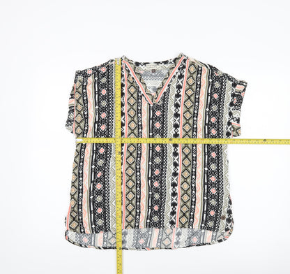 Eight2Nine Women’s Multicoloured Viscose Blouse L Boho Tunic