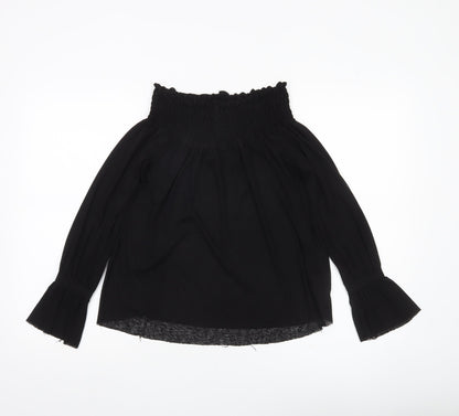 Womens UK Size 10 ASOS Black Tunic Blouse