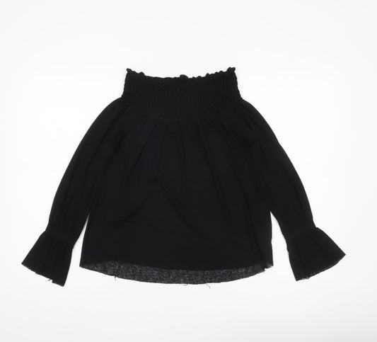 Womens UK Size 10 ASOS Black Tunic Blouse