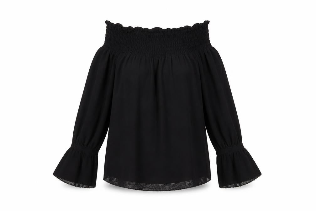 Womens UK Size 10 ASOS Black Tunic Blouse