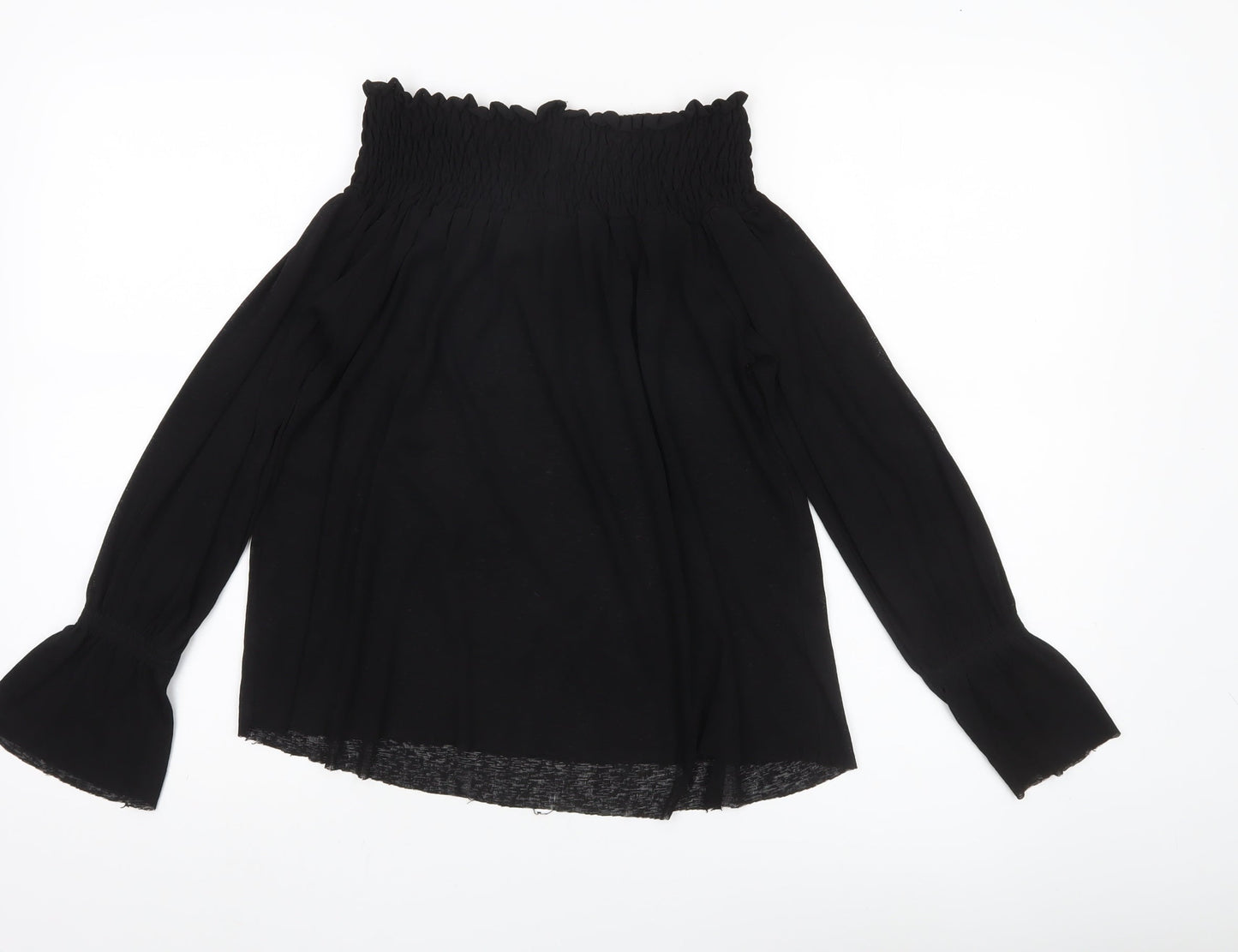 Womens UK Size 10 ASOS Black Tunic Blouse