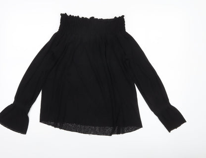 Womens UK Size 10 ASOS Black Tunic Blouse