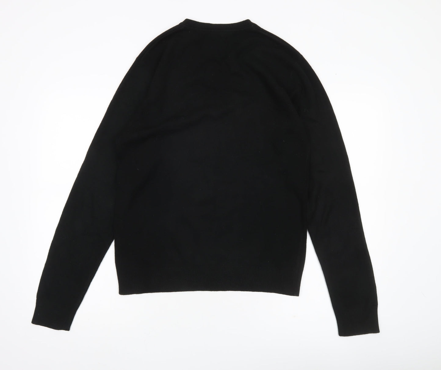 Burton Men's Black V-Neck Acrylic Pullover Jumper Size S