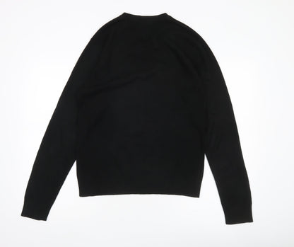 Burton Men's Black V-Neck Acrylic Pullover Jumper Size S