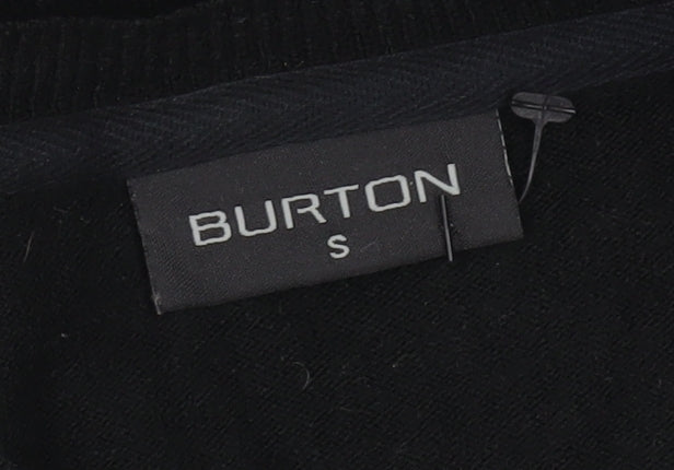 Burton Men's Black V-Neck Acrylic Pullover Jumper Size S