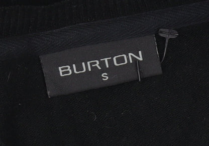 Burton Men's Black V-Neck Acrylic Pullover Jumper Size S