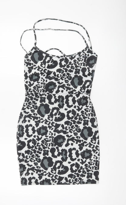 Boohoo Women’s Size 12 Leopard Print Bodycon Mini Dress